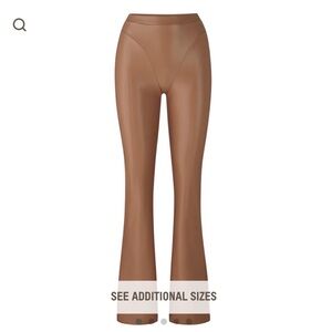Skims faux leather brown boot cut leggings